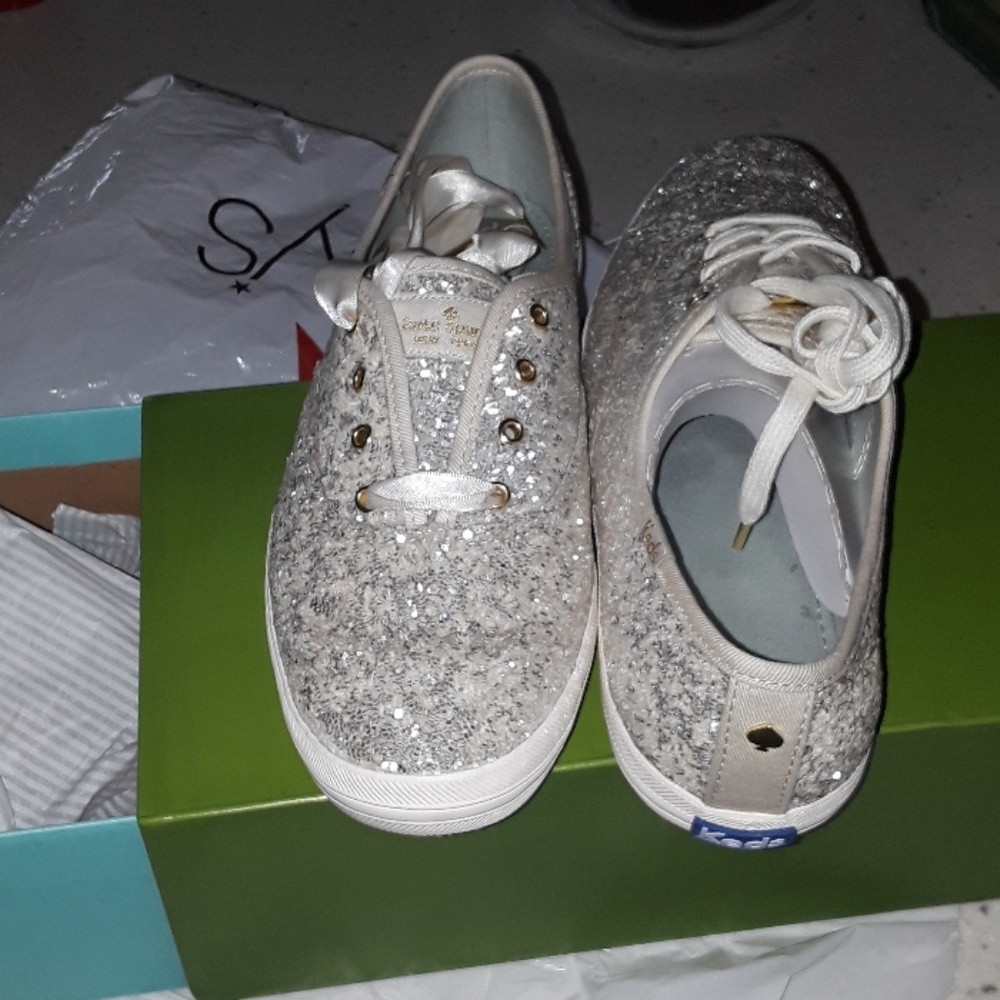 Kate Spade Cream Glitter Keds